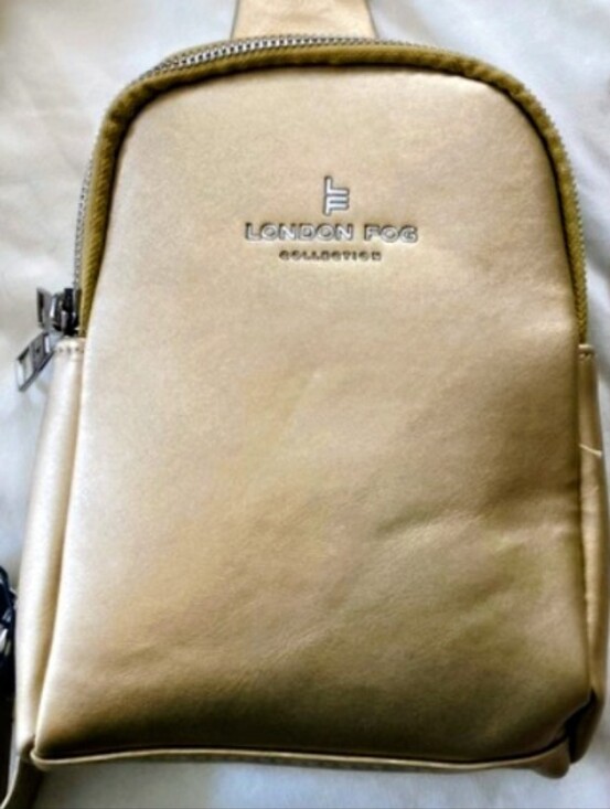 London Fog Janice Double Compartment Metallic Gold Sling Backpack main image 11